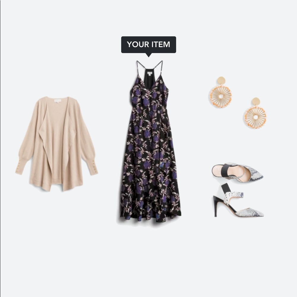Market & Spruce Benedicte Ruffle Detail Maxi Dress